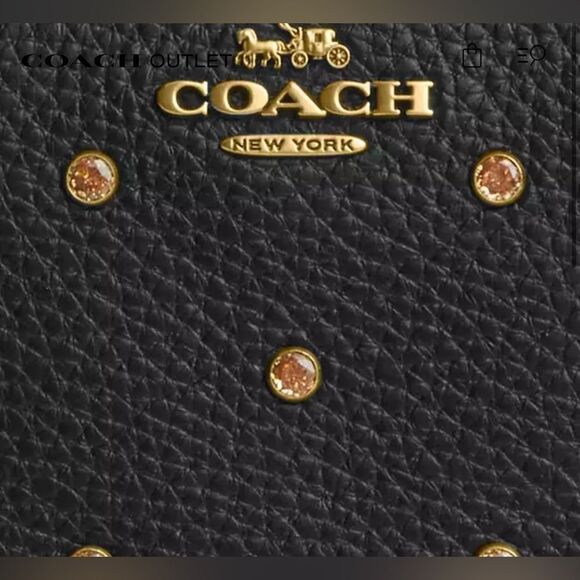 Coach Corner Zip Wristlet With Crystal - Picture 4 of 7